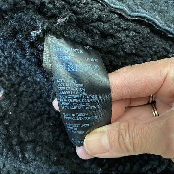 All Saints sheepskin shearling jacket - Picture 8 of 13